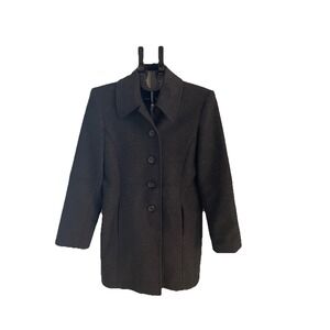 Liz Claiborne Ladies Wool‎ Dress Coat Charcoal Gray Size 2 Mid Thigh Length